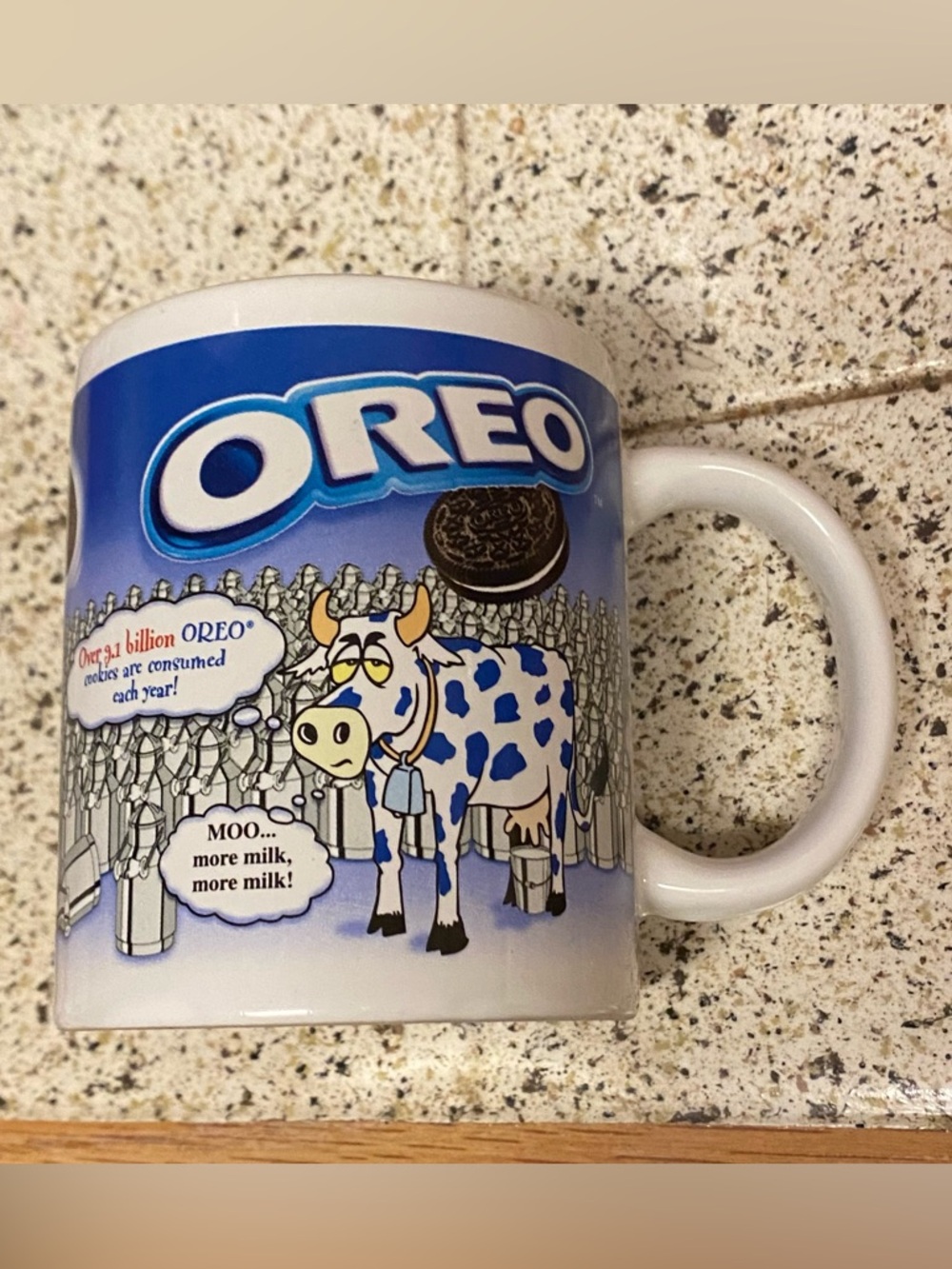 Oreo Cookies Vintage Coffee Cup Mug Cow & Milk Bottles Graphic 3.5”H x 3”W